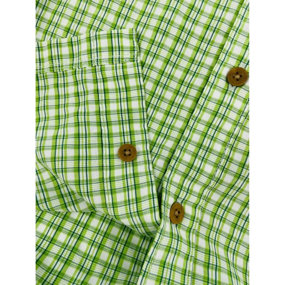 The North Face Mens Green Plaid Short‎ Sleeve Button Down Hiking Shirt Size L